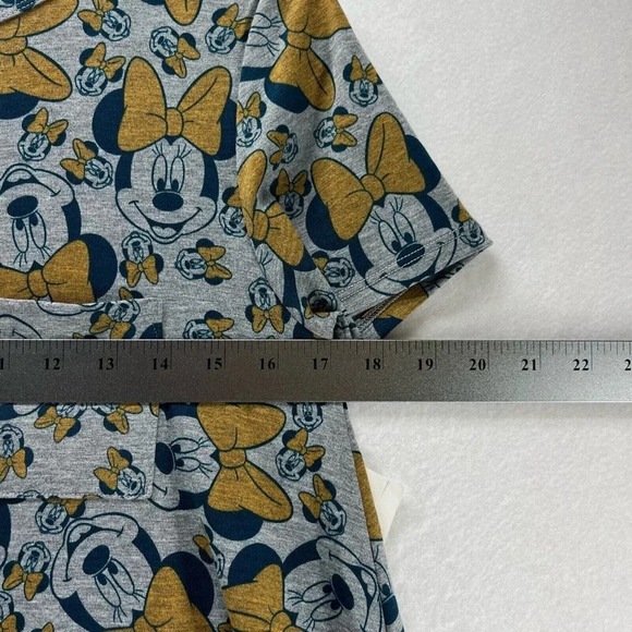 LuLaRoe Dress Size XS Carly Swing Minnie Mouse Short Sleeve Hi Low Stretch Gray - Picture 9 of 11